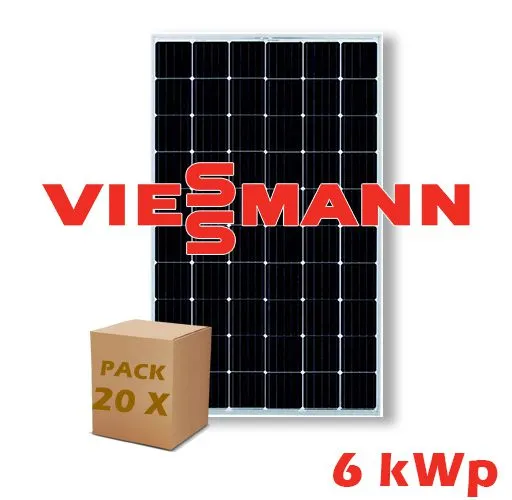 Pack 6 kWp - 20X Pannelli Solari Fotovoltaici Viessmann Monocristallini 300W A++