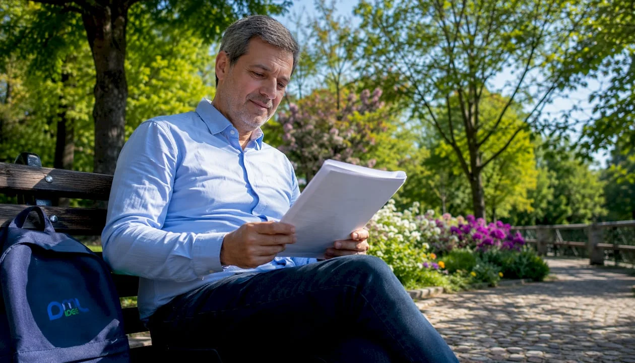 Un uomo consulta a casa le nuove regole sulle case green