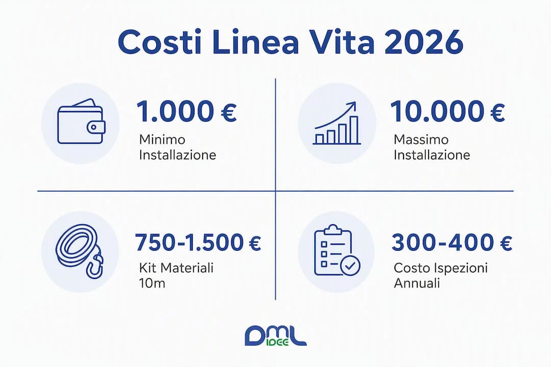 Guida visiva ai costi della linea vita previsti per il 2026