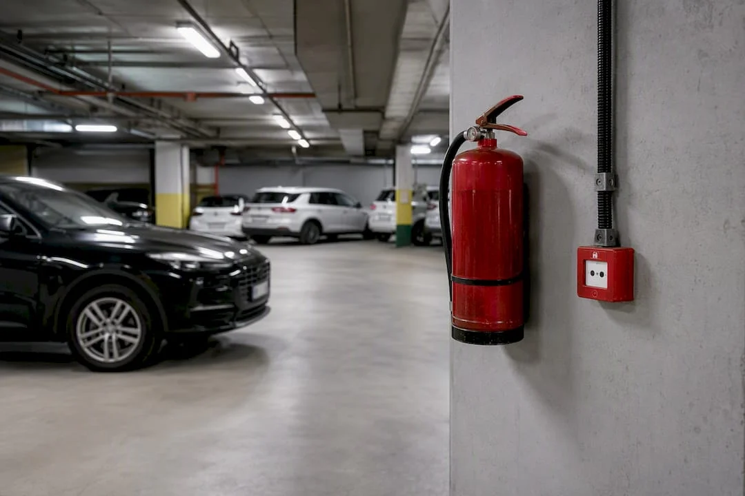 Attrezzature antincendio nel garage condominiale