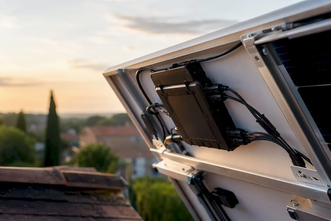 Microinverter installato dietro il pannello solare