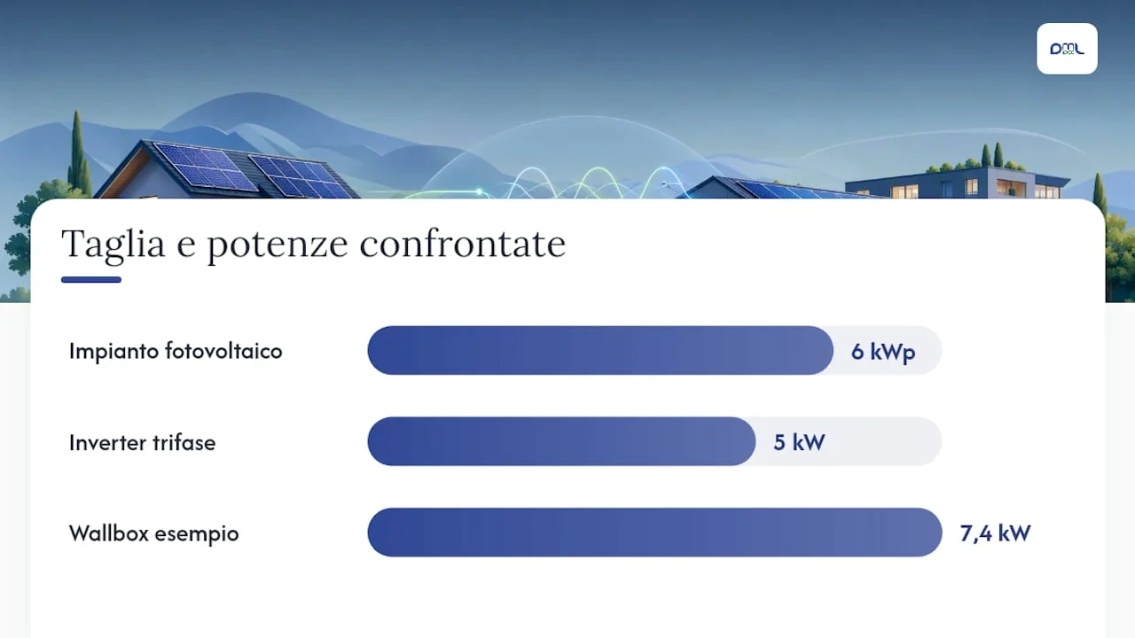 Schema dei parametri per la dimensionamento di un impianto fotovoltaico