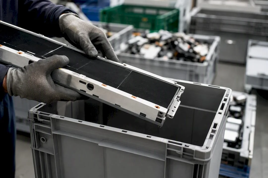 Smaltimento di batterie al litio per il riciclo