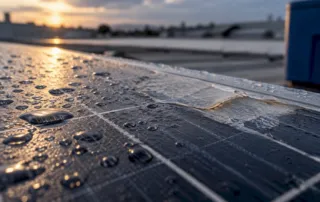 Superficie di un pannello fotovoltaico invecchiato