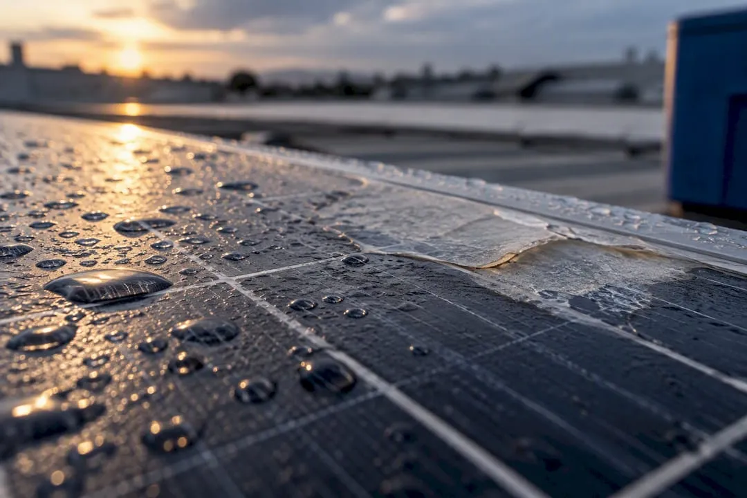 Superficie di un pannello fotovoltaico invecchiato
