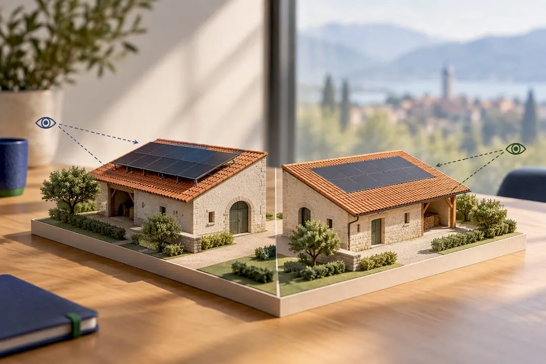Confronto tra due impianti fotovoltaici installati sul tetto
