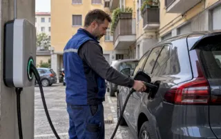 Wallbox domestica collegata a un'auto elettrica