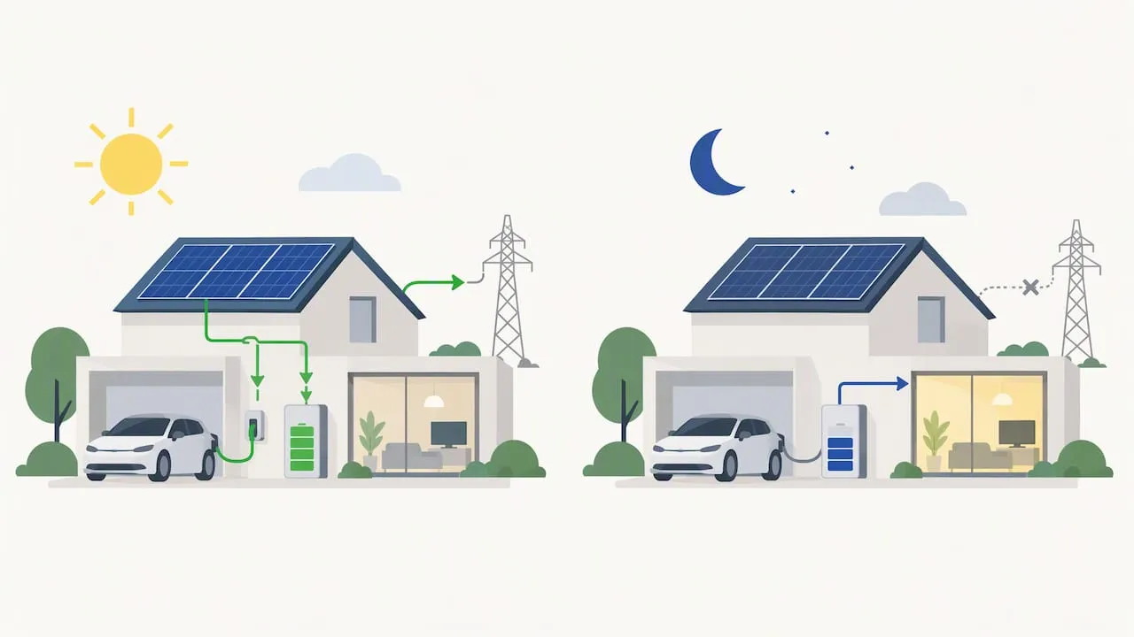 Il fotovoltaico e le batterie alimentano la ricarica domestica