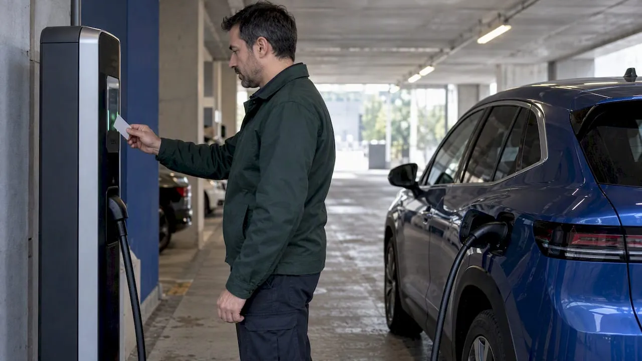 Il dipendente attiva la ricarica con il badge RFID